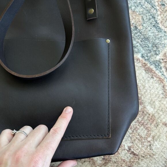 Portland Leather Goods Medium Classic Tote Handbag In Grizzly - Picture 4 of 11